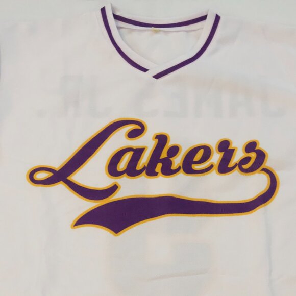 NEW Men's Los Angeles LA Lakers Bronny James Jr Long Sleeve Hockey Jersey Sz Md - Picture 2 of 7
